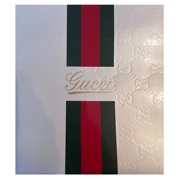 Gucci Shopping Bag - SHINY Pearl White/Red/Green/Gold with GG logo throughout! - Picture 2 of 3